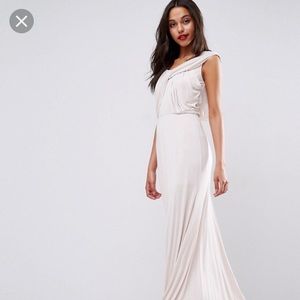 ASOS Wedding Slinky Drape Front Maxi Dress